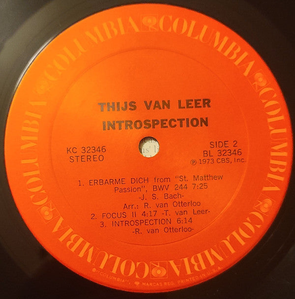Thijs Van Leer : Introspection (LP, Album, Pit)