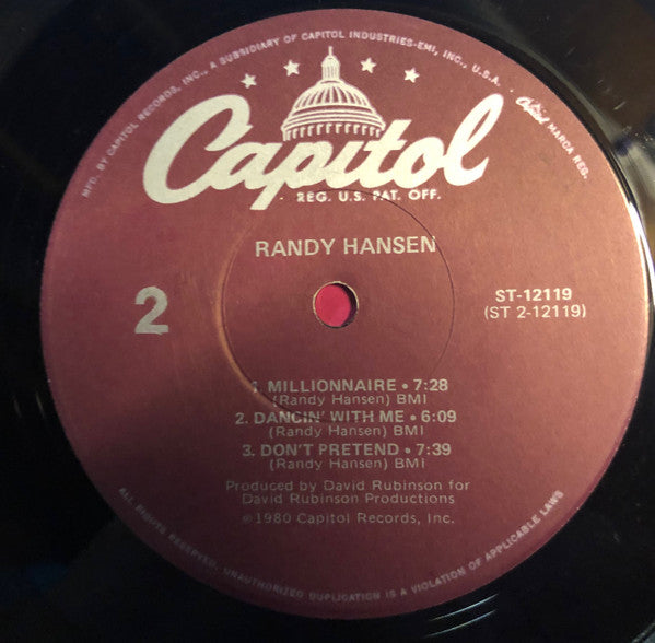 Randy Hansen : Randy Hansen (LP, Album, Jac)