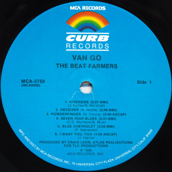 The Beat Farmers : Van Go (LP, Album, Pin)