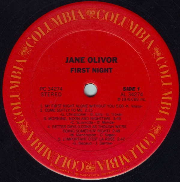 Jane Olivor : First Night (LP, Album, San)