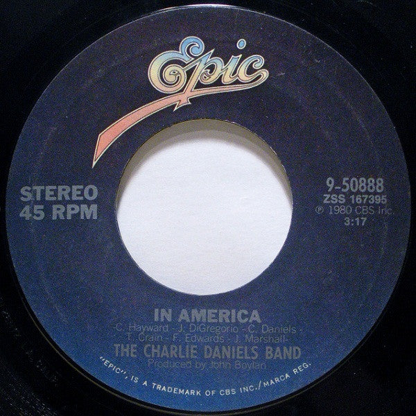 The Charlie Daniels Band : In America (7", Single, Styrene, Ter)