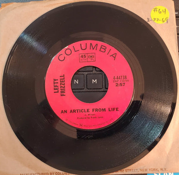 Lefty Frizzell : An Article From Life / Only Way To Fly (7", Single)
