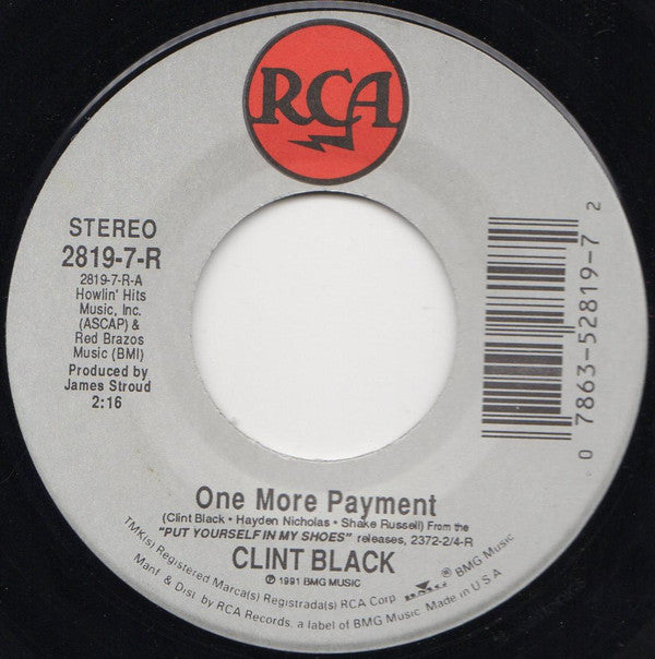Clint Black : One More Payment (7", Single)