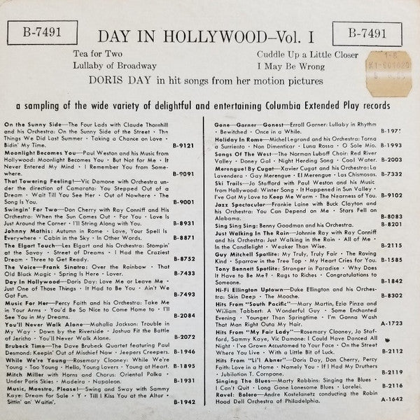 Doris Day : Day In Hollywood - Vol. 1 (7", EP)