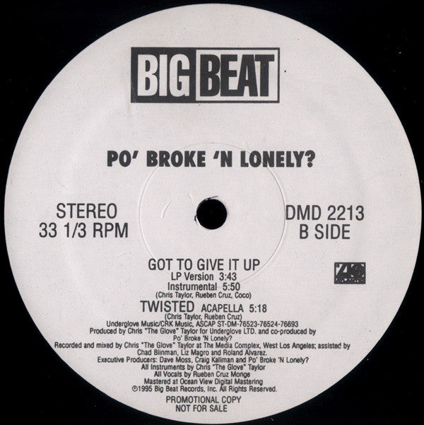 Po' Broke 'N Lonely?* : Twisted (12", Promo)