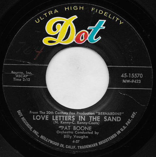Pat Boone : Love Letters In The Sand / Bernardine (7", Single, Mon)