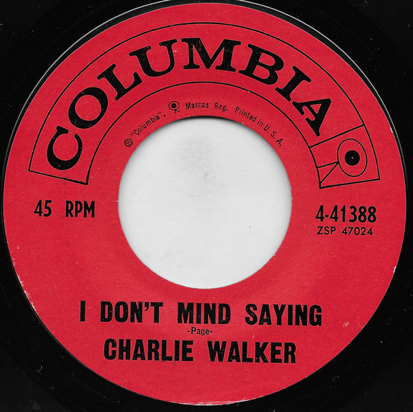 Charlie Walker (2) : I'll Catch You When You Fall (7", Single, Hol)