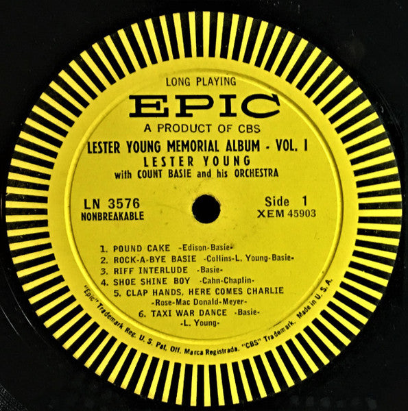 Lester Young With Count Basie Orchestra : Lester Young Memorial Album Vol. 1 (LP, Album, Comp)