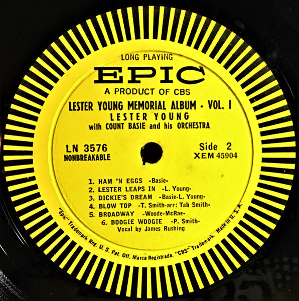 Lester Young With Count Basie Orchestra : Lester Young Memorial Album Vol. 1 (LP, Album, Comp)