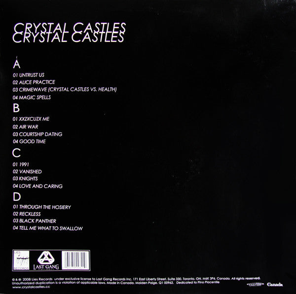 Crystal Castles : Crystal Castles (2xLP, Album)