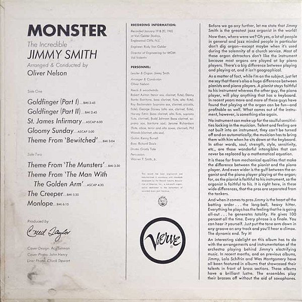 The Incredible Jimmy Smith* : Monster (LP, Album)