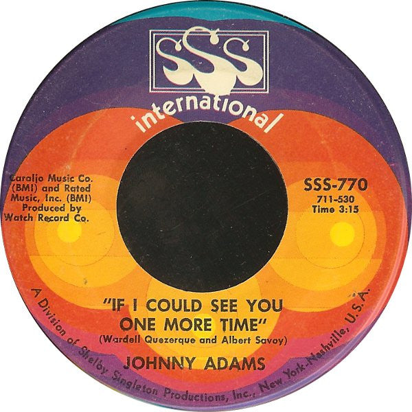 Johnny Adams : Reconsider Me / If I Could See You One More Time (7", Single)