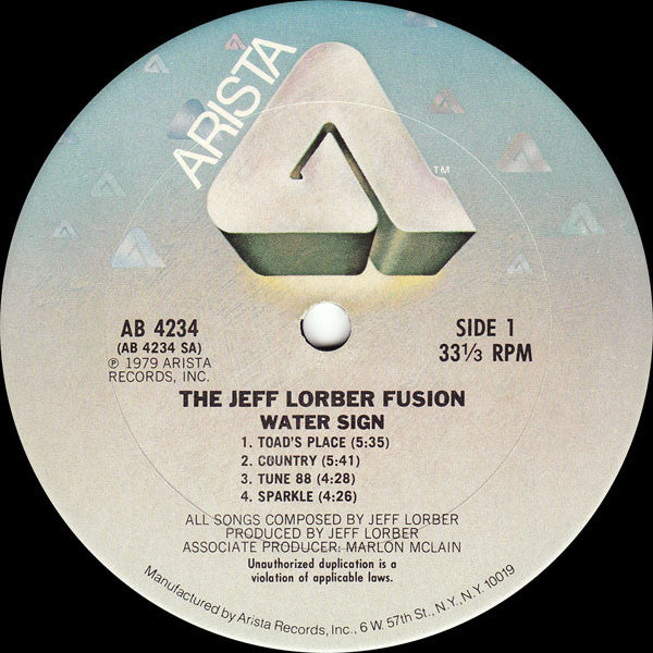 The Jeff Lorber Fusion : Water Sign (LP, Album, Ter)
