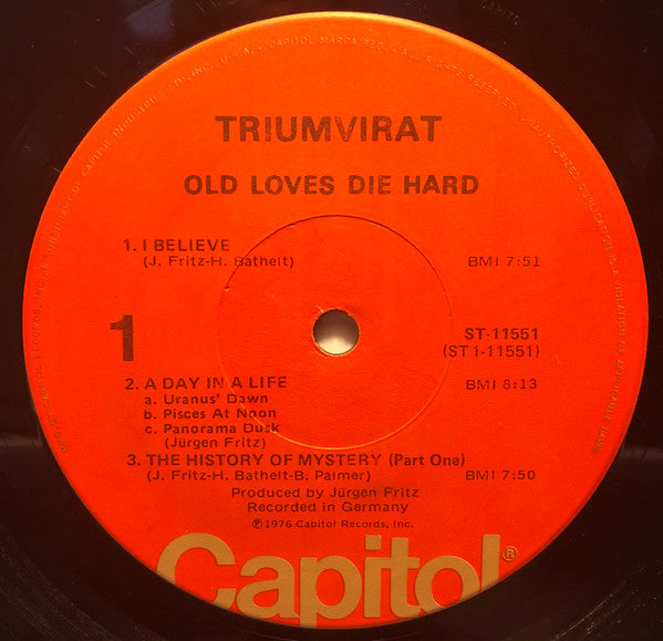 Triumvirat : Old Loves Die Hard (LP, Album, Jac)