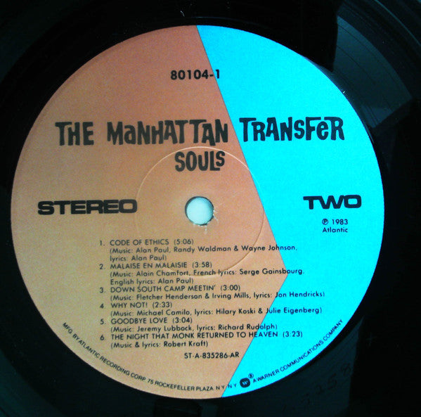 The Manhattan Transfer : Bodies And Souls (LP, Album, AR )