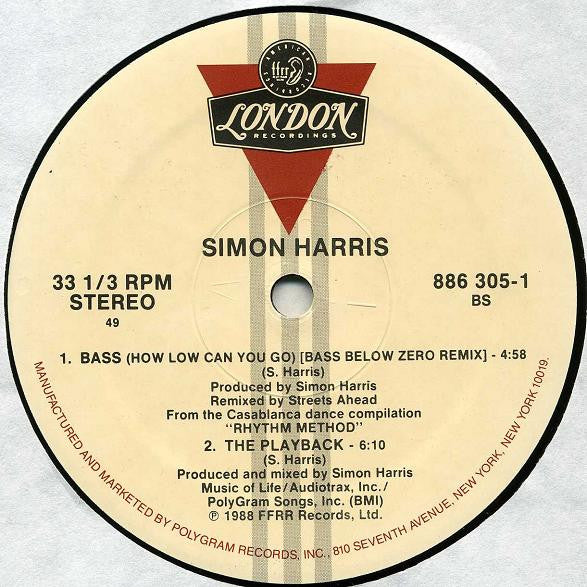 Simon Harris : Bass (How Low Can You Go) (12", Single)