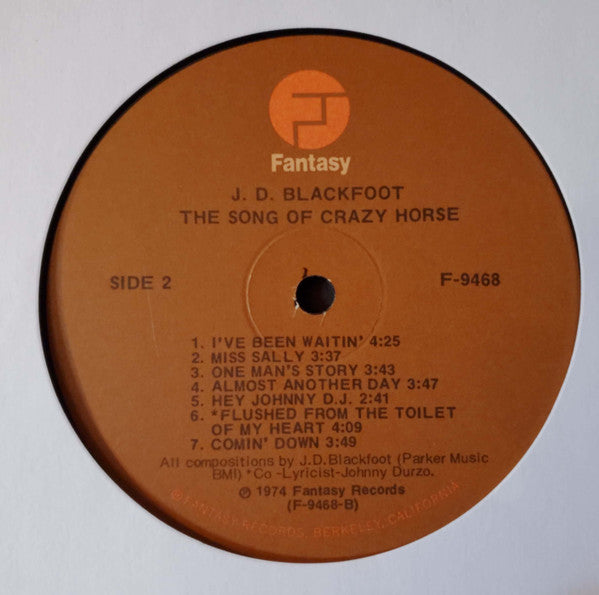 J. D. Blackfoot : The Song Of Crazy Horse (LP, Album, Ind)