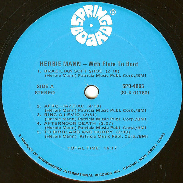 Herbie Mann : With Flute To Boot! (LP, Album, RE)