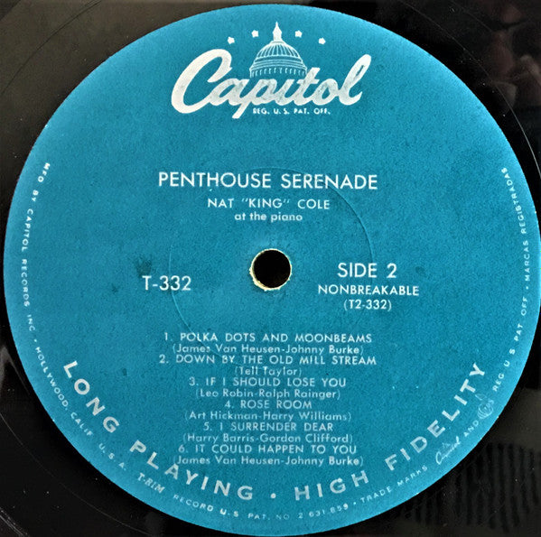 Nat King Cole : Penthouse Serenade (LP, Album, RE, RP, Scr)