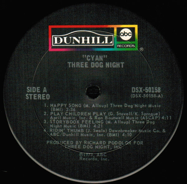 Three Dog Night : Cyan (LP, Album, Pit)