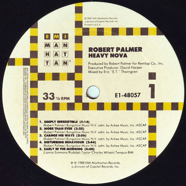 Robert Palmer : Heavy Nova (LP, Album, ARC)