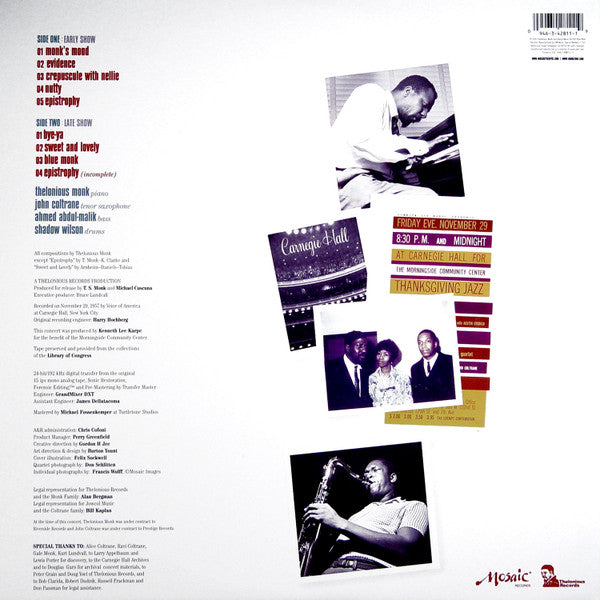 The Thelonious Monk Quartet With John Coltrane : At Carnegie Hall (LP, Album, Mono, 200)