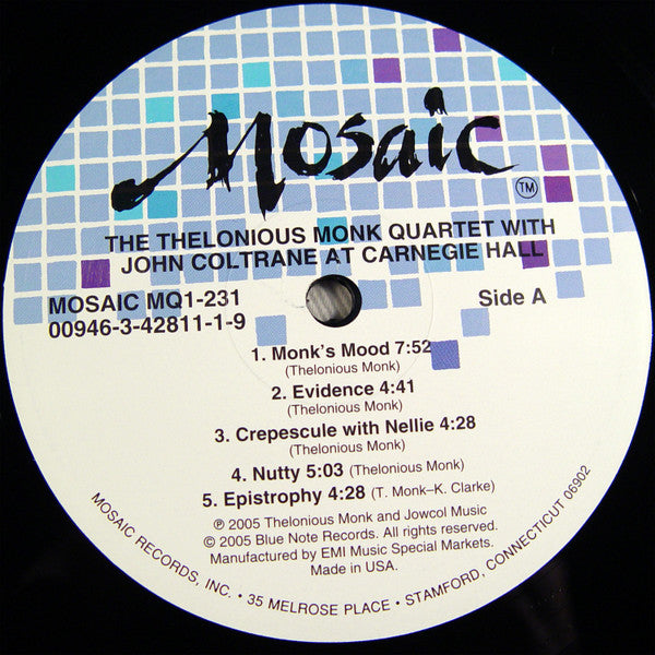 The Thelonious Monk Quartet With John Coltrane : At Carnegie Hall (LP, Album, Mono, 200)