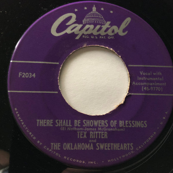 Tex Ritter And Oklahoma Sweethearts : The Letter Edged In Black / There Shall Be Showers Of Blessings (7")