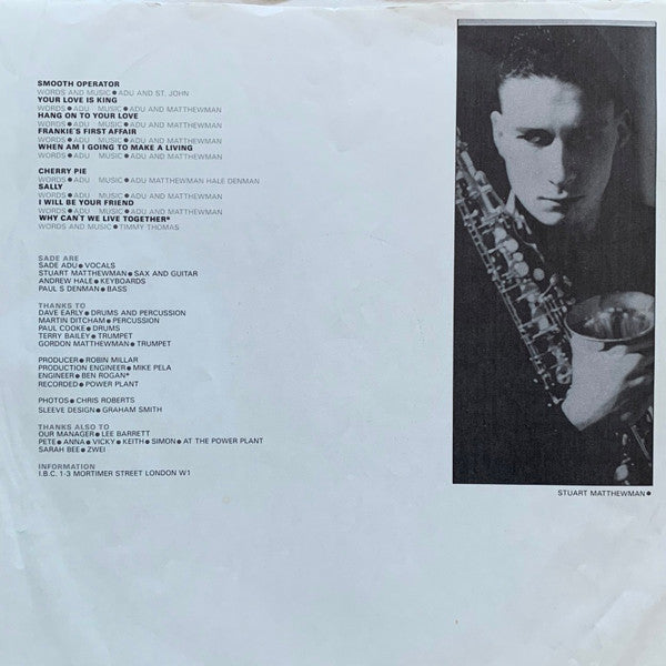 Sade : Diamond Life (LP, Album, RP, Pit)