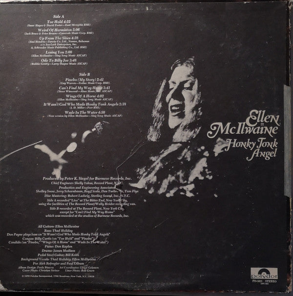 Ellen McIlwaine : Honky Tonk Angel (LP, Album, Scr)
