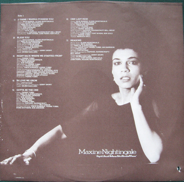 Maxine Nightingale : Right Back Where We Started From (LP, Album, All)