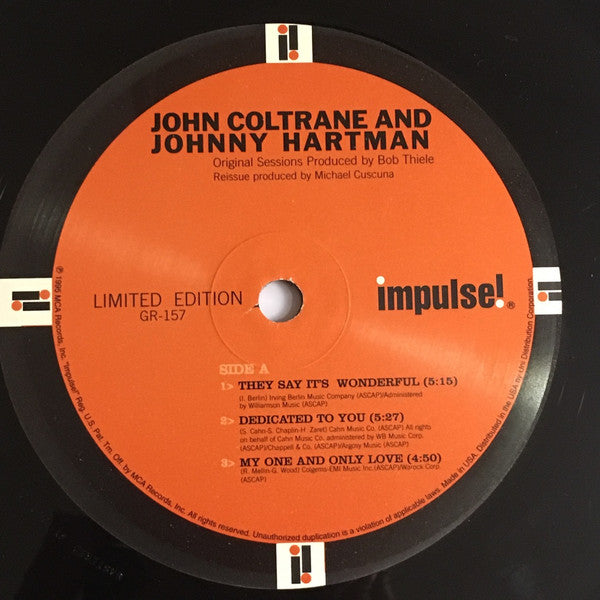 John Coltrane And Johnny Hartman : John Coltrane And Johnny Hartman (LP, Album, Ltd, RE, RM, Hea)