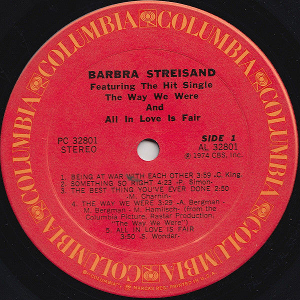 Barbra Streisand : The Way We Were (LP, Album, Ter)