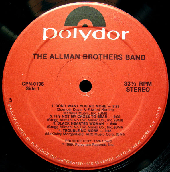 The Allman Brothers Band : The Allman Brothers Band (LP, Album, RE)