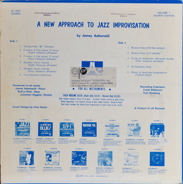 Jamey Aebersold : A New Approach To Jazz Improvisation (Volume 1 - Fourth Edition) (LP)