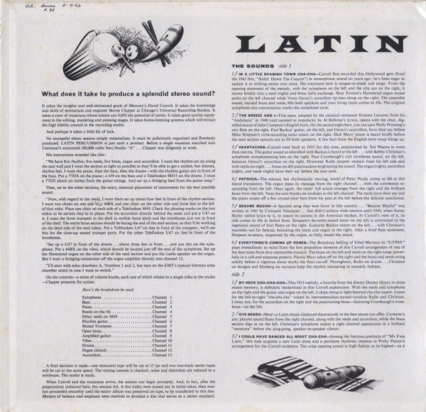 David Carroll And His Orchestra* : Latin Percussion (LP, Album, Mono, Gat)