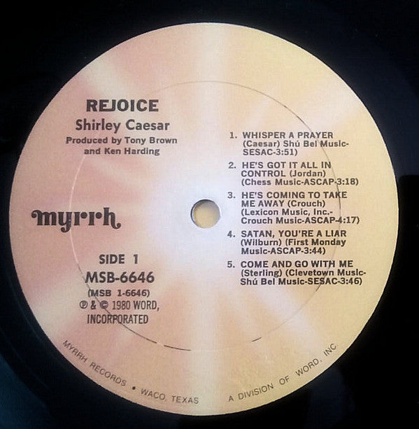 Shirley Caesar : Rejoice (LP, Album, Mfn)