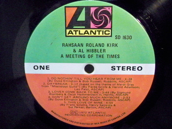Roland Kirk & Al Hibbler : A Meeting Of The Times (LP, Album, Pre)