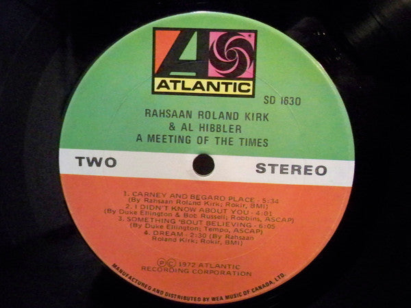 Roland Kirk & Al Hibbler : A Meeting Of The Times (LP, Album, Pre)