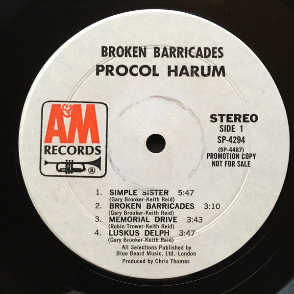 Procol Harum : Broken Barricades (LP, Album, Promo, Uni)