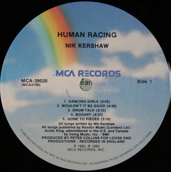 Nik Kershaw : Human Racing (LP, Album, Pin)