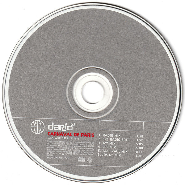 Dario G : Carnaval De Paris (CD, Maxi)