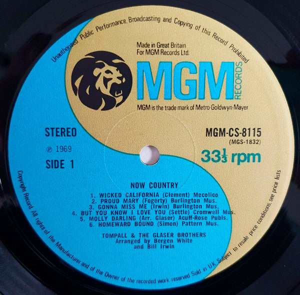 Tompall & The Glaser Brothers* : Now Country (LP, Album)