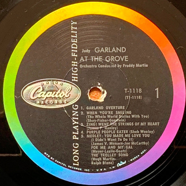 Judy Garland With Freddy Martin And His Orchestra : Judy Garland At The Grove (LP, Album, Mono, Scr)