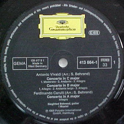 Vivaldi* • Carulli* • Giuliani* ; Siegfried Behrend • I Musici : Italian Guitar Concertos (LP, RE)