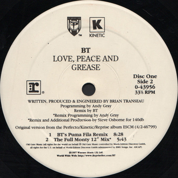 BT : Love, Peace And Grease (2x12", Bla)