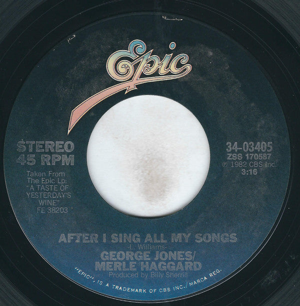 George Jones (2) / Merle Haggard : C.C. Waterback / After I Sing All My Songs (7", Styrene, Ter)