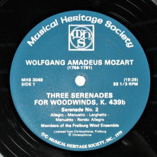 Freiburg Wind Ensemble* : Three Serenades For Woodwinds, K. 439b (LP, Album)