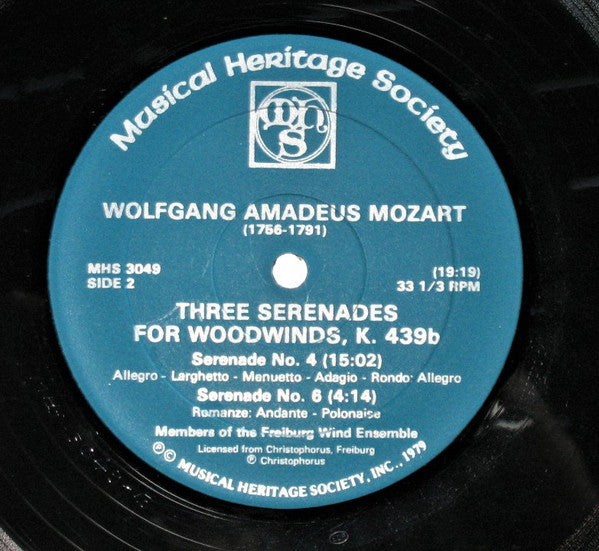 Freiburg Wind Ensemble* : Three Serenades For Woodwinds, K. 439b (LP, Album)
