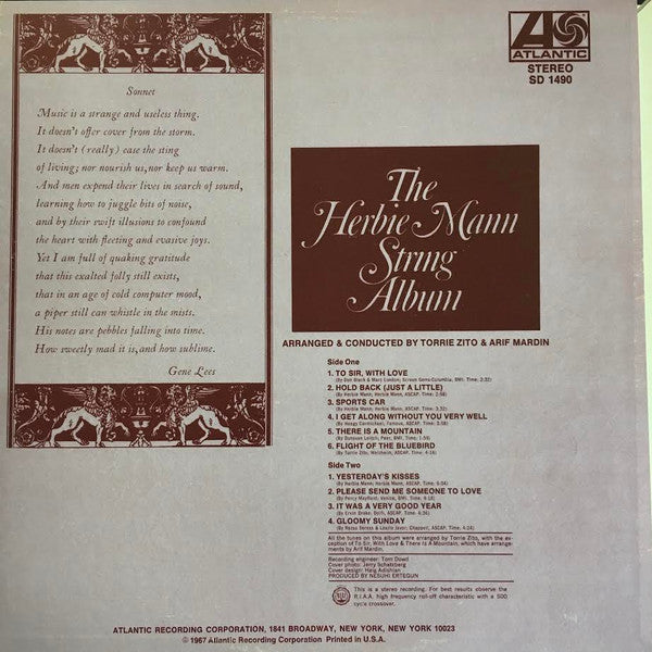 Herbie Mann : The Herbie Mann String Album (LP, Album)